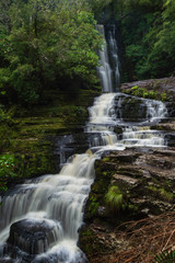 McLean Falls, Catlins, Neuseeland; Hochformat