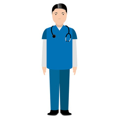 Isolated male nurse avatar