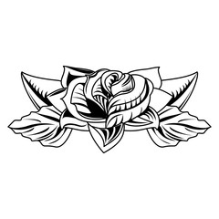 Flower tattoo drawing vector illustration graphic design