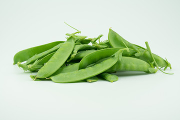 Fresh harvested Snow pea (Pisum sativum var. saccharatum) also known as mangetout organical grown...