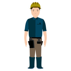 Isolated civil engineer avatar