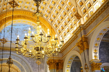 Obraz premium chandelier in church,thailand.