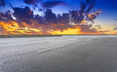 Asphalt road and sky cloud landscape