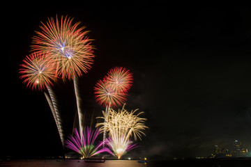 Colorful of fireworks in holiday festival