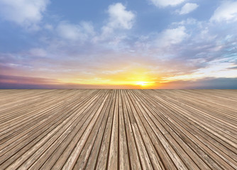 Fototapeta premium Empty highway asphalt road and beautiful sky sunset landscape