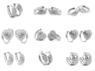 Set of photos. Women's earrings. Stainless steel.