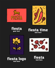 Fiesta icon logo set