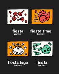 Fiesta icon logo set