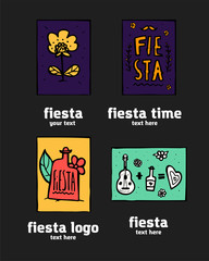 Fototapeta premium Fiesta icon logo set