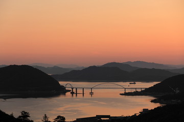 The sunset of  Seto Inland Sea