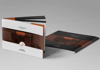 Brand Identity Manual Layout with Orange Sidebars