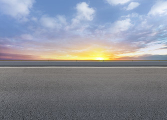 Asphalt road and sky cloud landscape