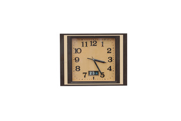 Square clock on isolated