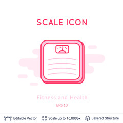 Scales icon isolated on white.