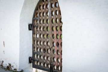 Beautiful wooden gate to the old village