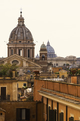 Rome city views with ancient buildings