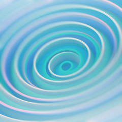 Gentle light blue twisted spiral shape abstract 3D render with DOF