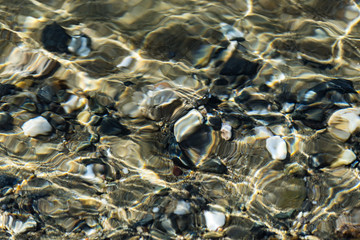 Clear sea water and sun light play
