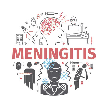 Meningitis banner, web infographic. Vector illustration.