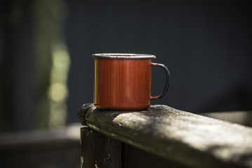 bebida quente na cidade turística 