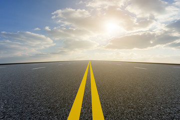Asphalt road and sky cloud landscape