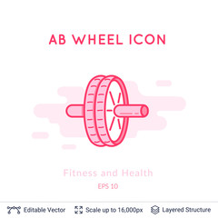 AB Wheel icon isolated on white.