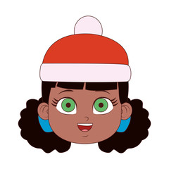 Beautiful girl face with beanie hat vector illustration graphic design