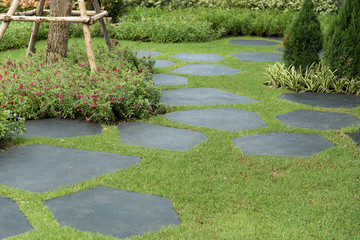 Texture or pattern of paving walkway.