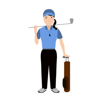 Isolated golf player avatar