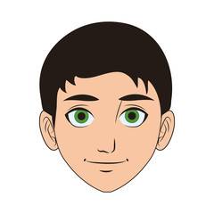 Young man face cartoon vector illustration graphic design