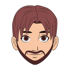 Young man face cartoon vector illustration graphic design