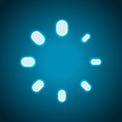 Simple loading symbol. Neon style. Light decoration icon. Bright