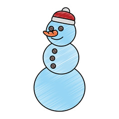Snowman cartoon isolated vector illustration graphic design