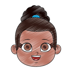 Beautiful girl face vector illustration graphic design