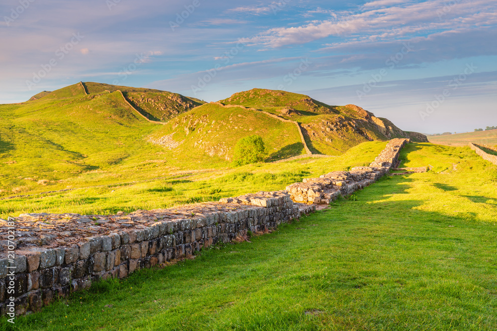 Canvas Prints Caw Gap on Hadrian's Wall / Hadrian's Wall is a World Heritage Site in the beautiful Northumberland National Park. Popular with walkers along the Hadrian's Wall Path and Pennine Way