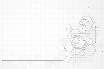 Abstract hexagon background , Technology polygonal concept