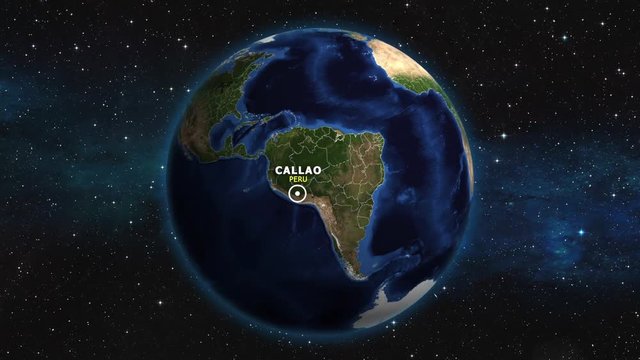 PERU CALLAO ZOOM IN FROM SPACE