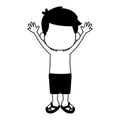 Cute boy in swim suit vector illustration graphic design