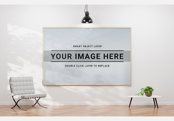 Framed Print with Contemporary Furniture Mockup