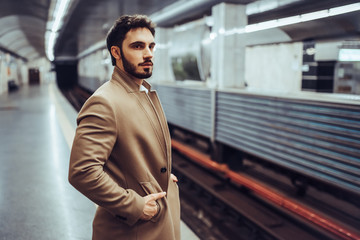 Young man in subway