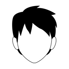 Young man faceless cartoon vector illustration graphic design