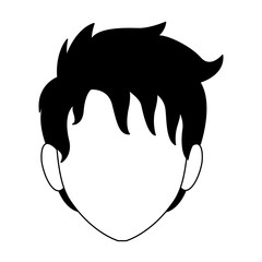 Young man faceless cartoon vector illustration graphic design