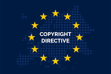 Copyright in the Digital Single Market concept on European Union flag