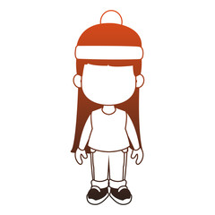 Beautiful girl with winter clothes cartoon vector illustration graphic design