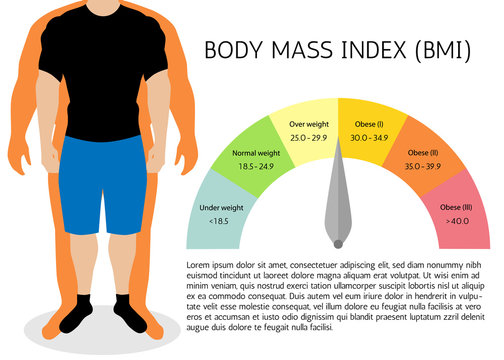 BMI Or Body Mass Index Infographic Chart.Vector Illustration.