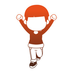 Cute boy with winter clothes cartoon vector illustration graphic design