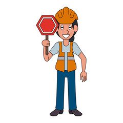 Traffic controller worker vector illustration graphic design