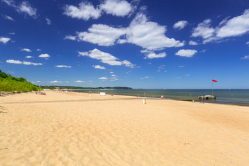 Sunny beach at Baltic Sea in Sopot, Poland