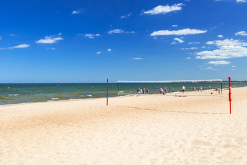 Sunny beach at Baltic Sea in Sopot, Poland