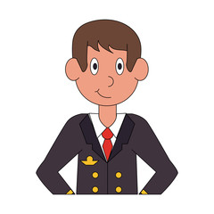 Airplane commercial pilot vector illustration graphic design